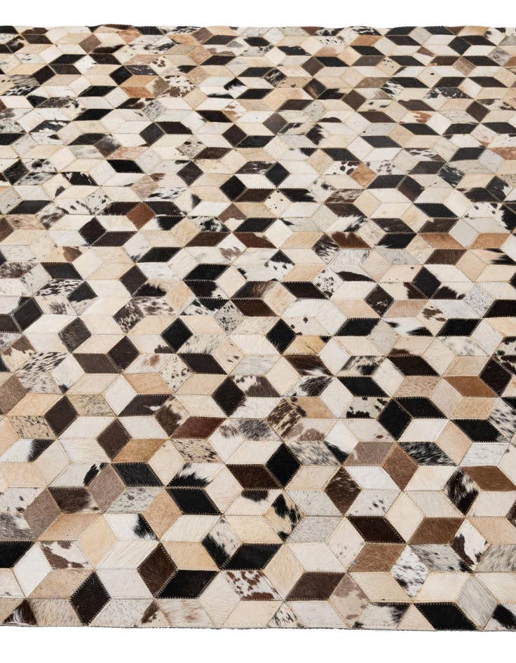 Detail image of  5' 1 x 7' 10 Cowhide - Patchwork Rug