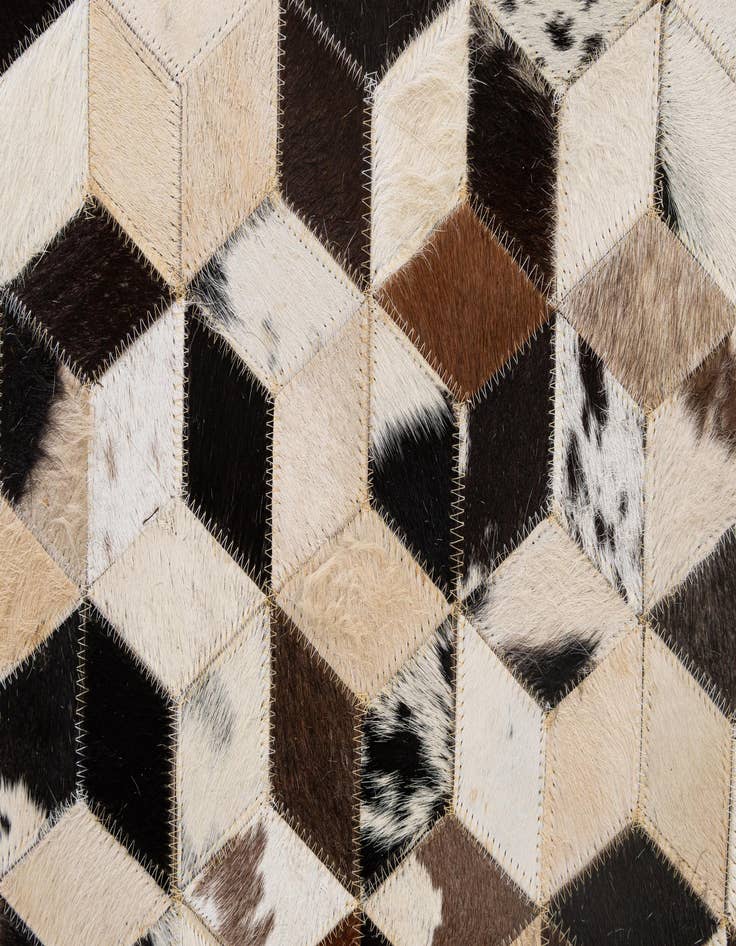 Detail image of  5' 1 x 7' 10 Cowhide - Patchwork Rug