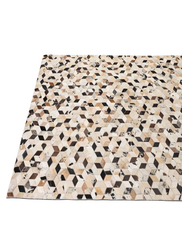 Detail image of  5' 1 x 7' 11 Cowhide - Patchwork Rug