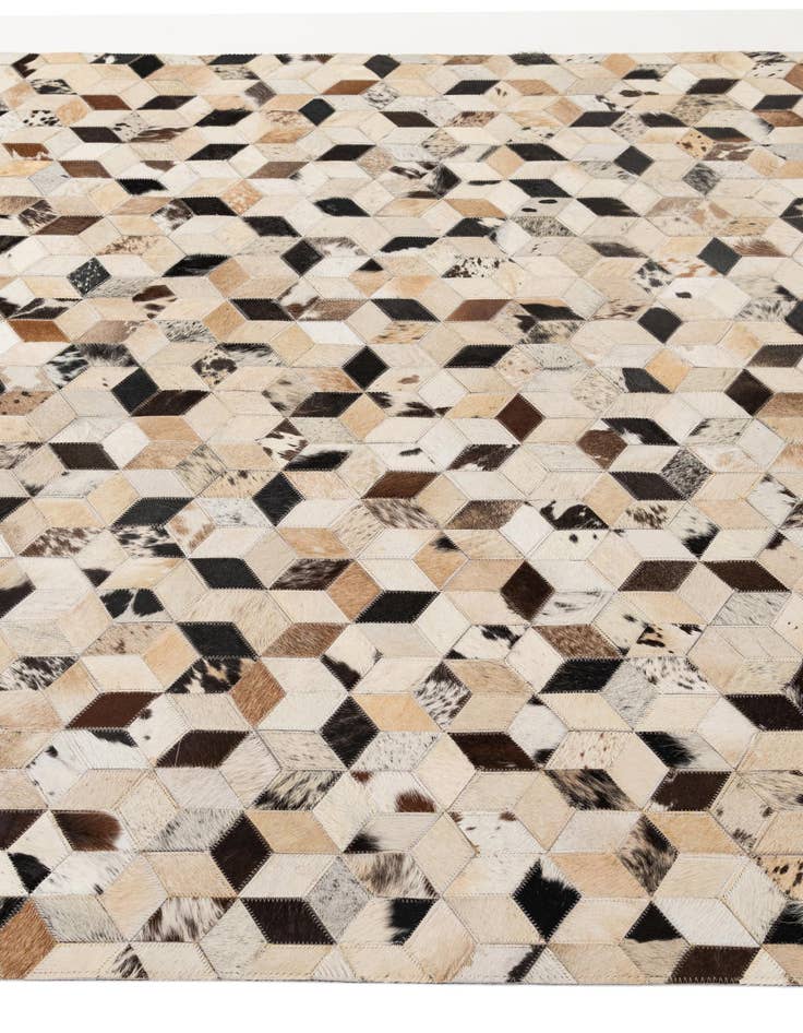 Detail image of  5' 1 x 7' 11 Cowhide - Patchwork Rug