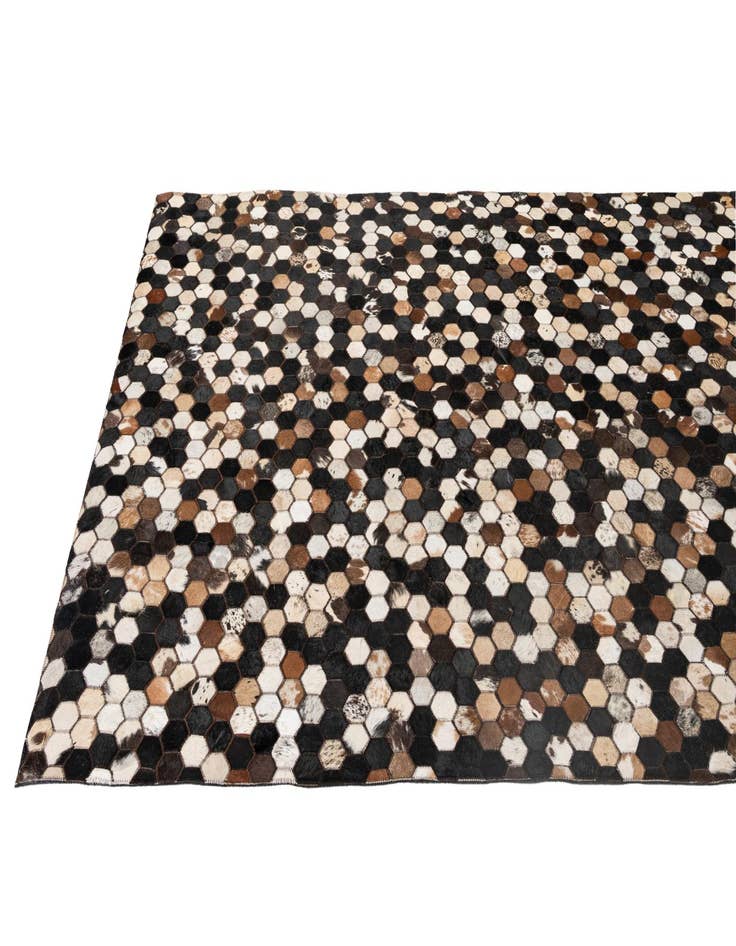 Detail image of  5' 2 x 8' 1 Cowhide - Patchwork Rug