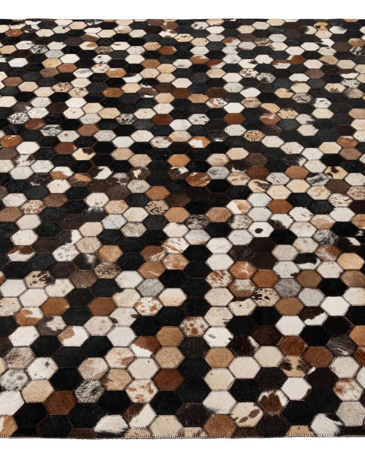 Detail image of  5' 2 x 8' 1 Cowhide - Patchwork Rug
