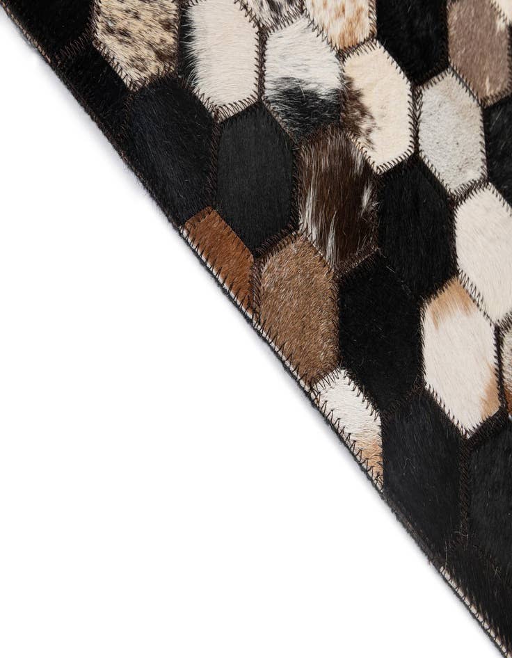 Detail image of  5' 2 x 8' 1 Cowhide - Patchwork Rug