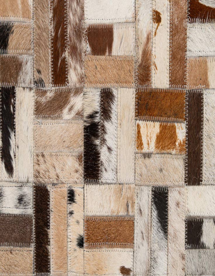 Detail image of  5' 1 x 8' 1 Cowhide - Patchwork Rug