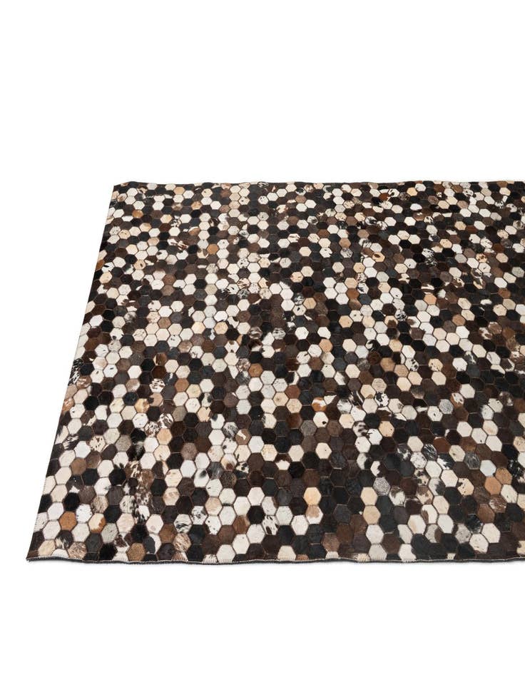 Detail image of  5' 2 x 8' Cowhide - Patchwork Rug