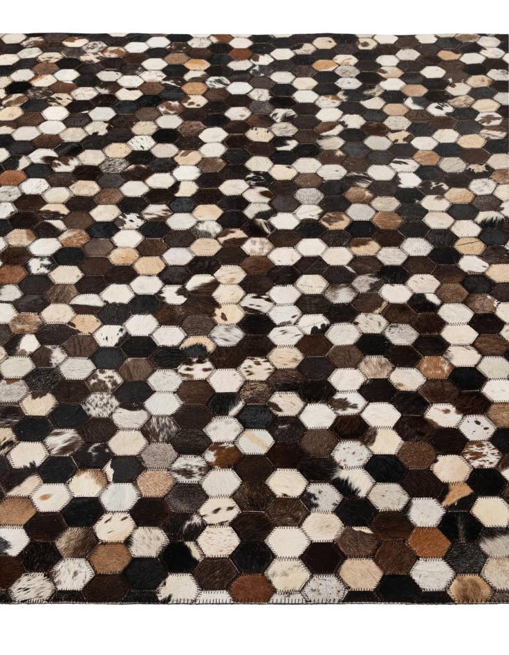 Detail image of  5' 1 x 8' Cowhide - Patchwork Rug