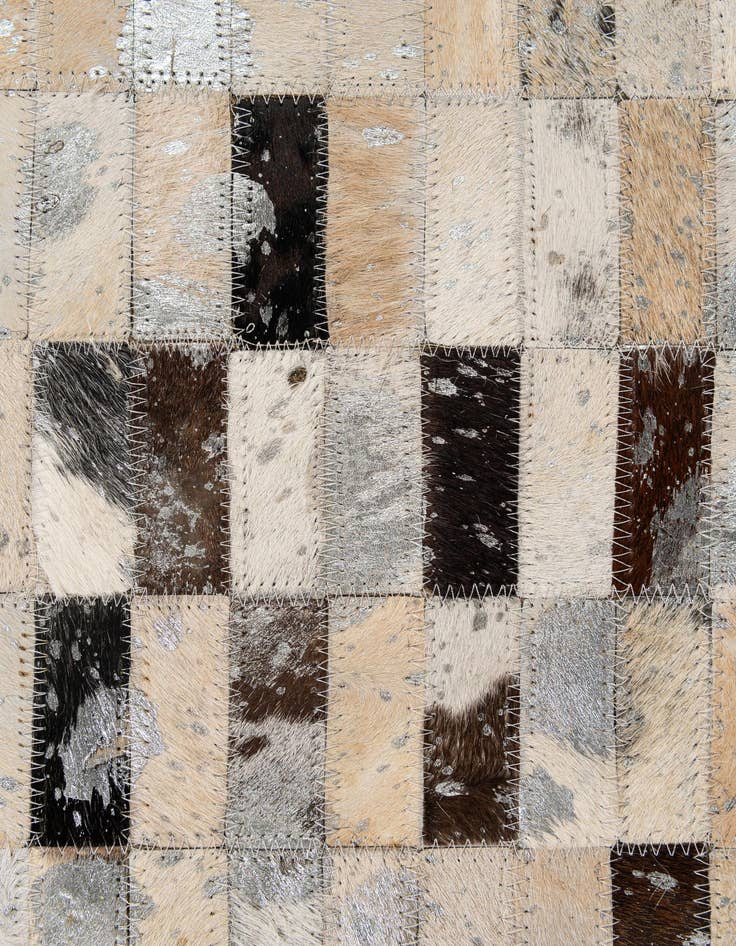 Detail image of  5' 2 x 7' 11 Cowhide - Patchwork Rug