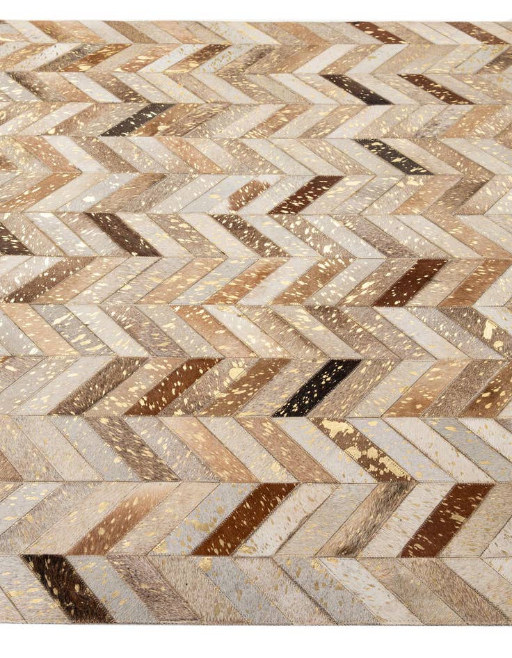 Detail image of  5' 1 x 8' Cowhide - Patchwork Rug