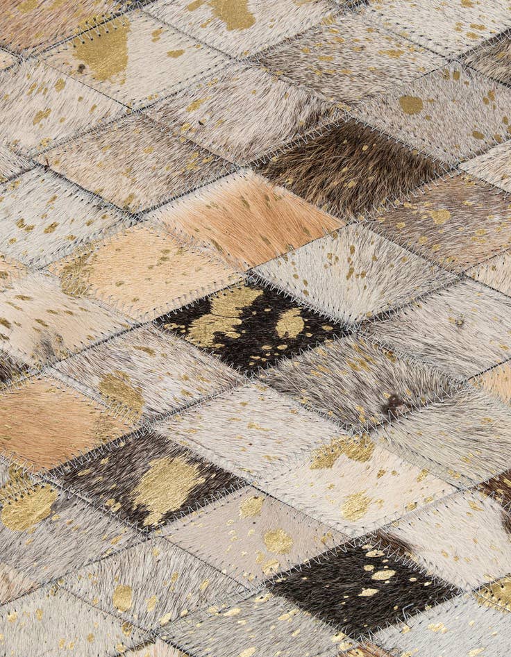 Detail image of  5' 1 x 7' 9 Cowhide - Patchwork Rug