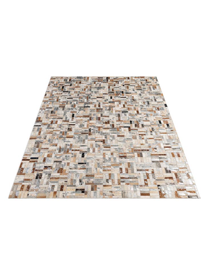 Detail image of  5' 2 x 8' 1 Cowhide - Patchwork Rug