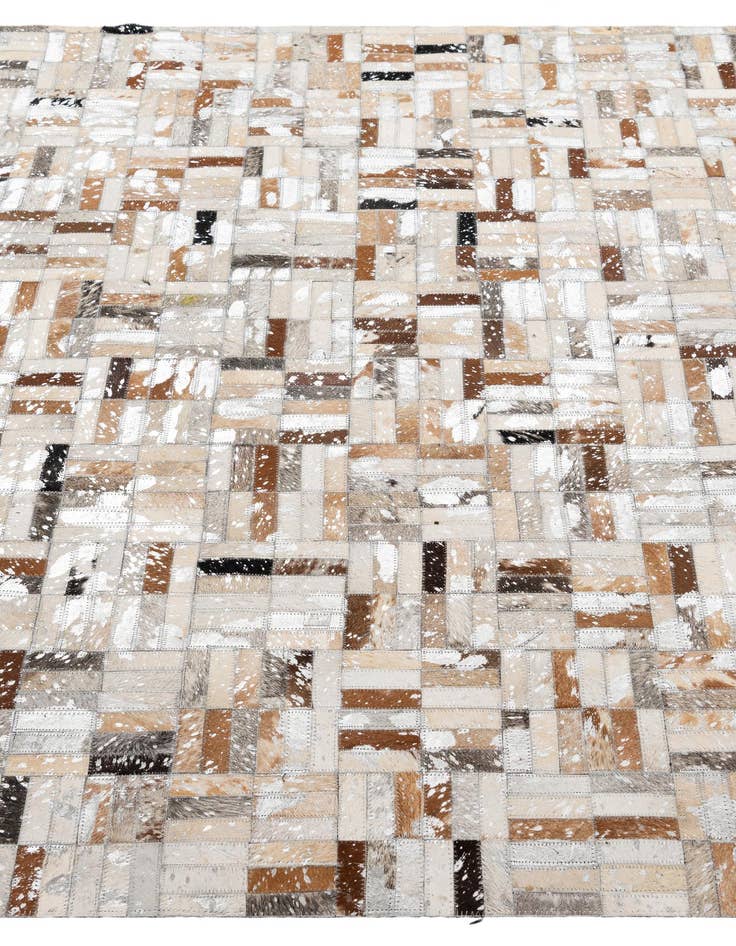 Detail image of  5' 2 x 8' 1 Cowhide - Patchwork Rug