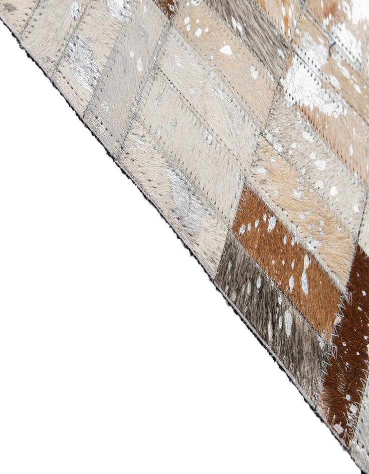 Detail image of  5' 2 x 8' 1 Cowhide - Patchwork Rug