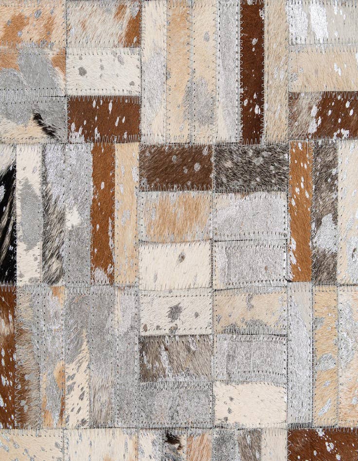 Detail image of  5' 2 x 8' 1 Cowhide - Patchwork Rug