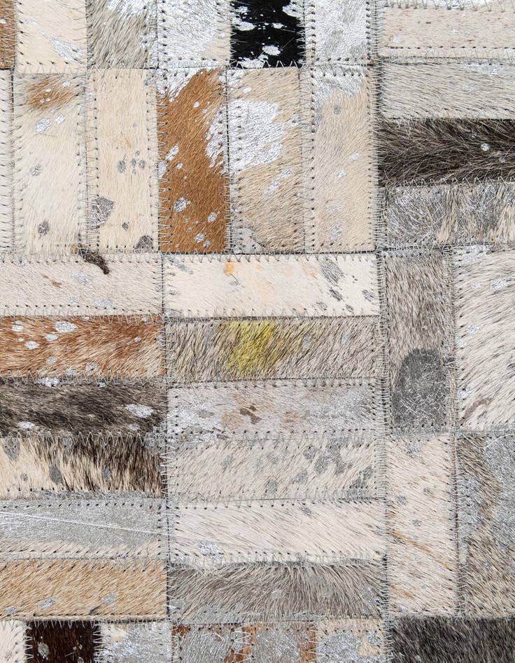 Detail image of  5' 2 x 8' 1 Cowhide - Patchwork Rug