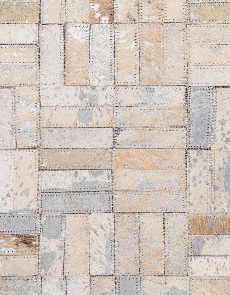Detail image of  5' 1 x 7' 10 Cowhide - Patchwork Rug