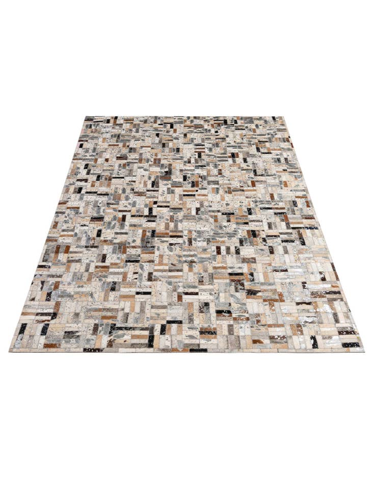 Detail image of  5' 1 x 7' 11 Cowhide - Patchwork Rug