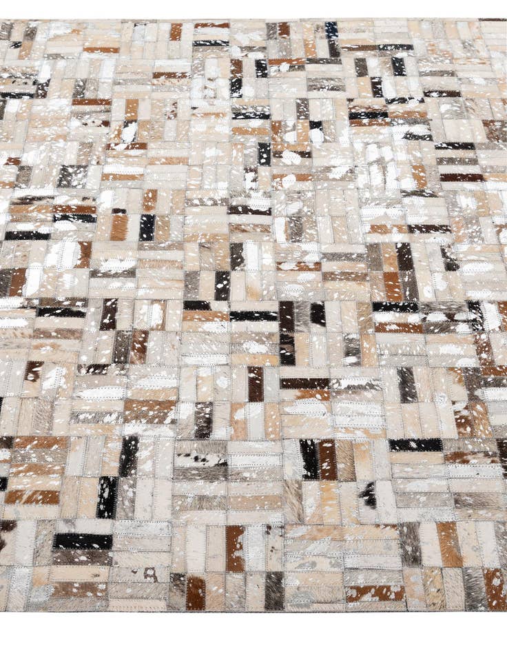 Detail image of  5' 1 x 7' 11 Cowhide - Patchwork Rug