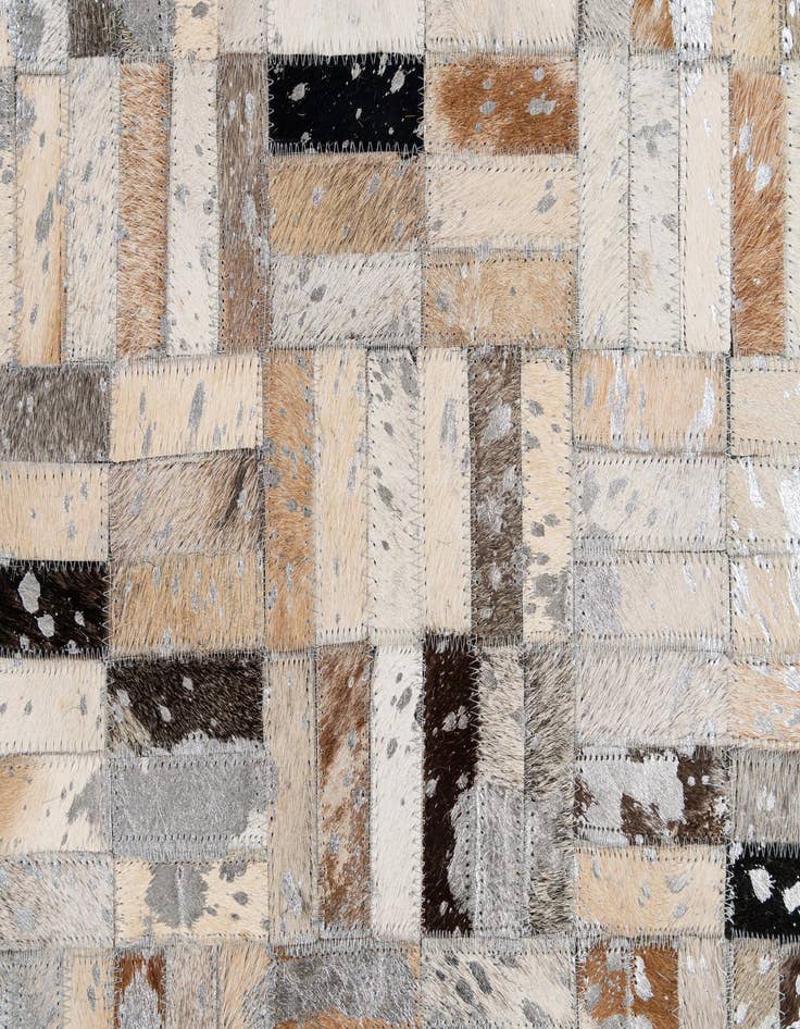 Detail image of  5' 1 x 7' 11 Cowhide - Patchwork Rug