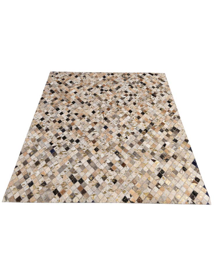 Detail image of  5' 1 x 7' 11 Cowhide - Patchwork Rug