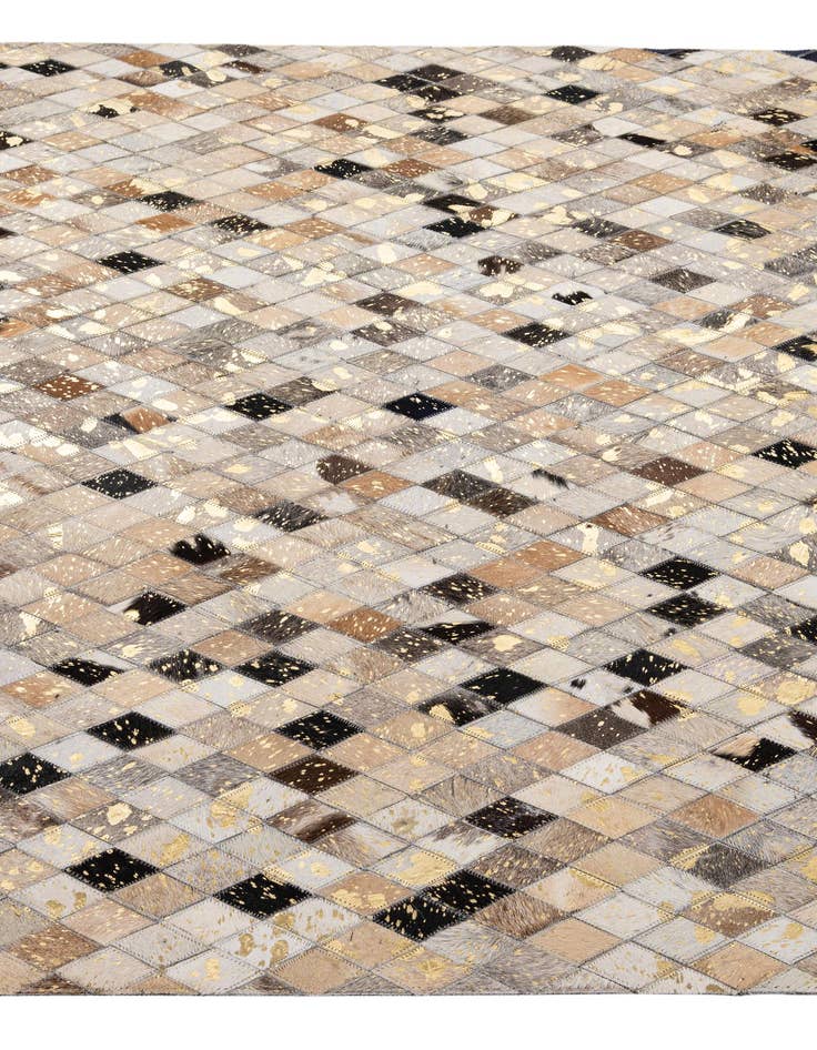 Detail image of  5' 1 x 7' 11 Cowhide - Patchwork Rug