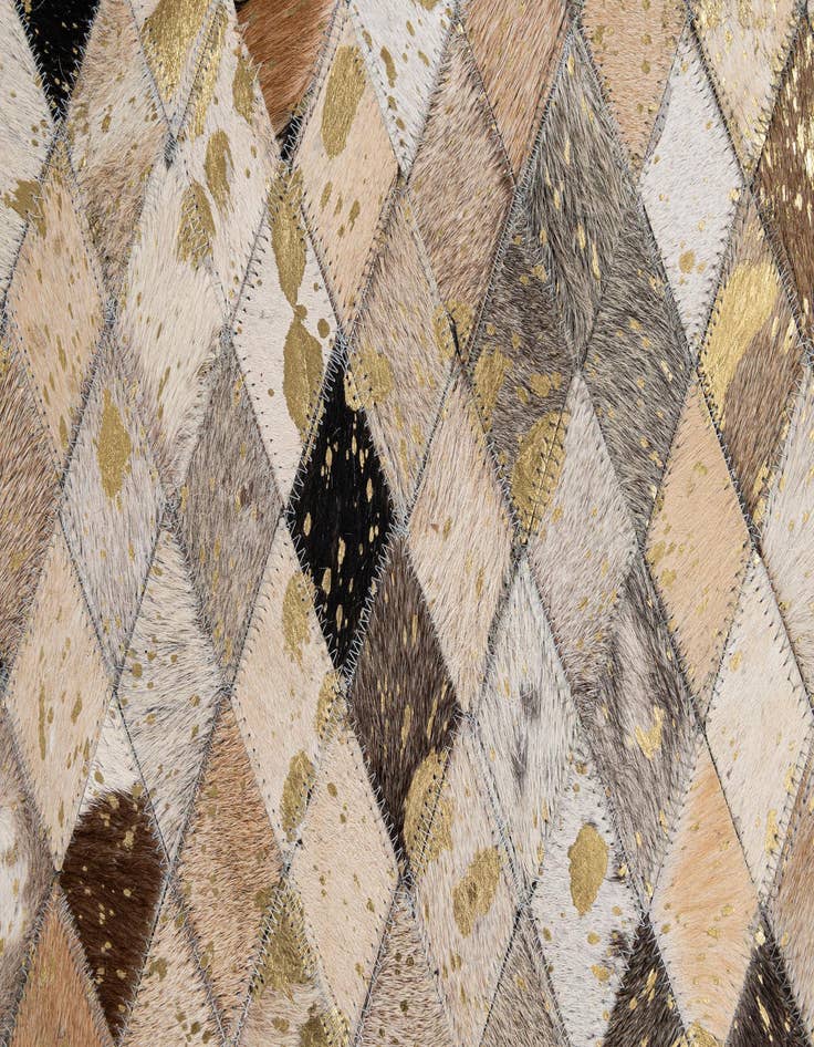 Detail image of  5' 1 x 7' 11 Cowhide - Patchwork Rug