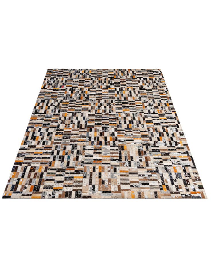 Detail image of  5' 2 x 8' 2 Cowhide - Patchwork Rug