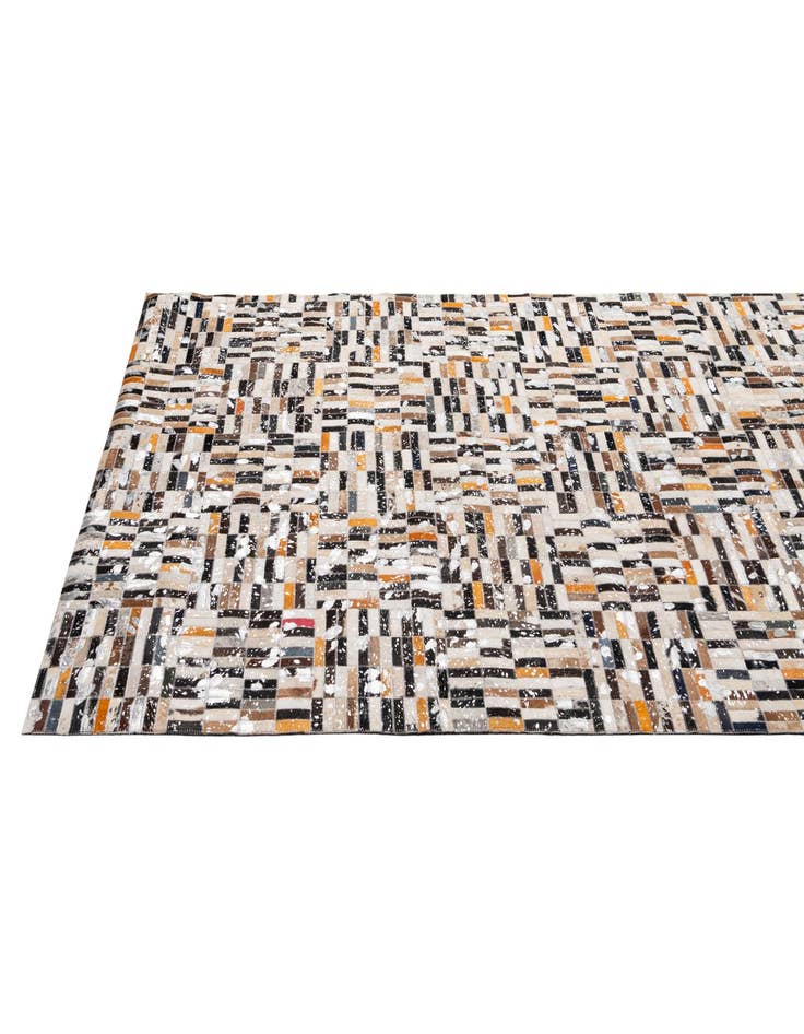 Detail image of  5' 2 x 8' 2 Cowhide - Patchwork Rug