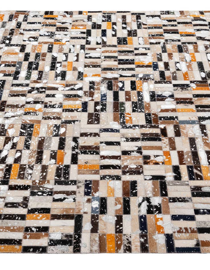 Detail image of  5' 2 x 8' 2 Cowhide - Patchwork Rug