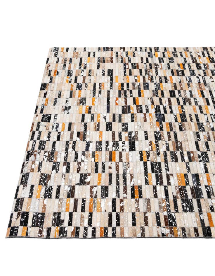 Detail image of  5' 2 x 8' 1 Cowhide - Patchwork Rug