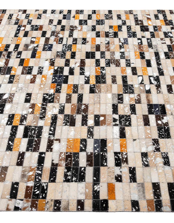 Detail image of  5' 2 x 8' 1 Cowhide - Patchwork Rug