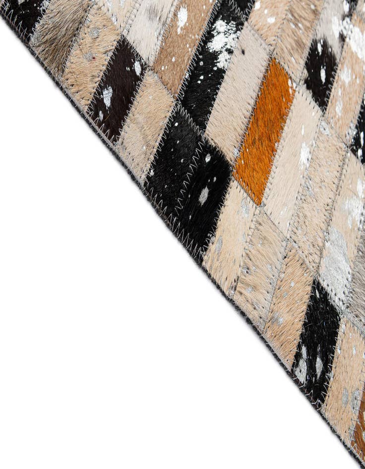Detail image of  5' 2 x 8' 1 Cowhide - Patchwork Rug