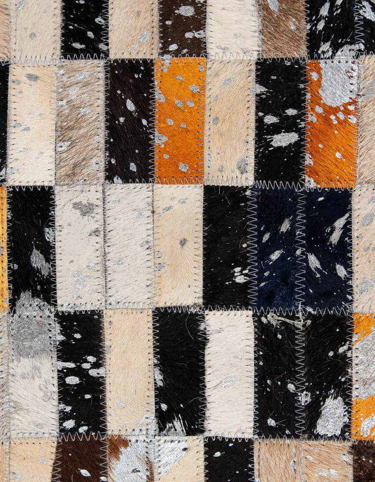 Detail image of  5' 2 x 8' 1 Cowhide - Patchwork Rug