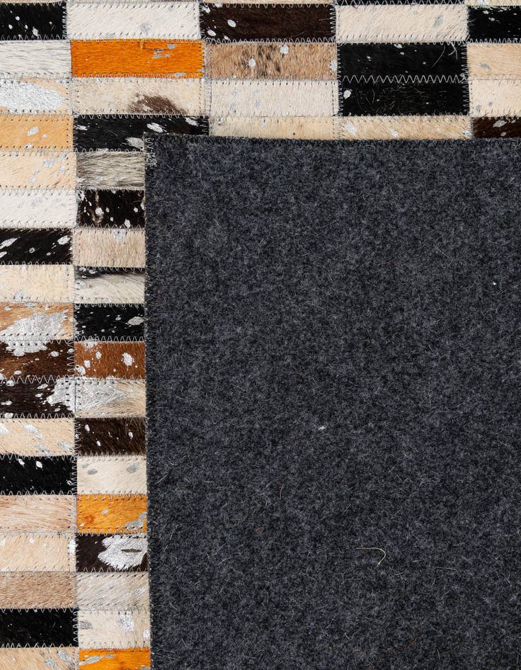 Detail image of  5' 2 x 8' 1 Cowhide - Patchwork Rug