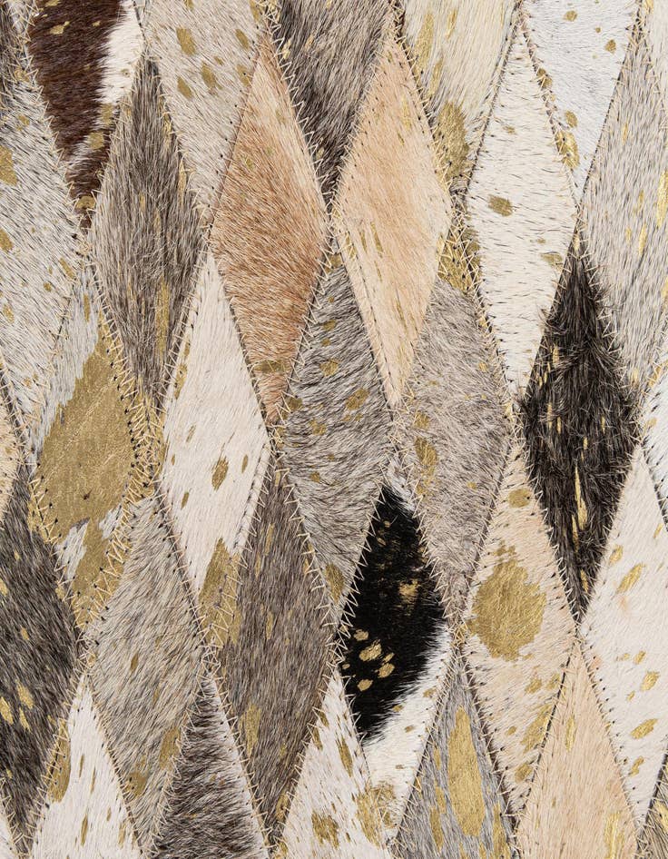 Detail image of  5' 1 x 8' 1 Cowhide - Patchwork Rug