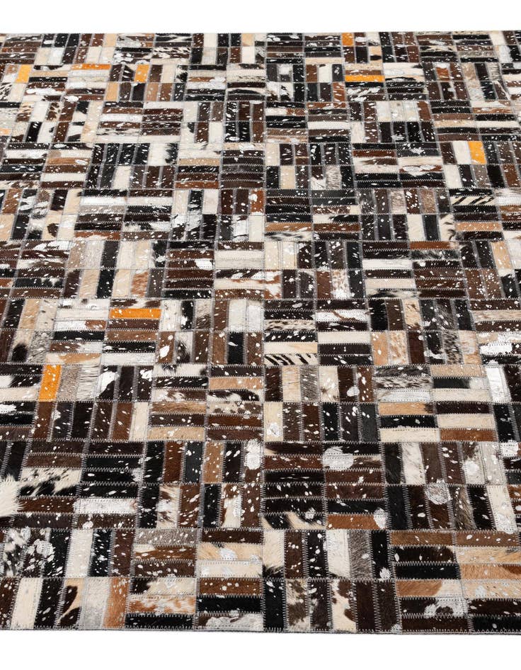 Detail image of  4' 11 x 7' 10 Cowhide - Patchwork Rug