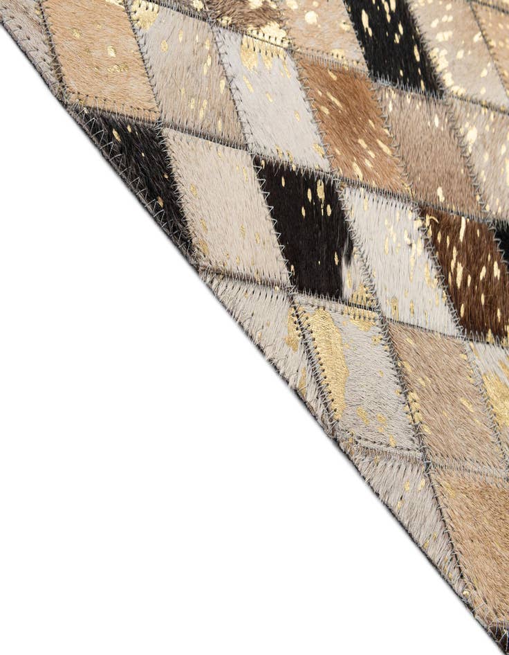 Detail image of  5' 1 x 8' 1 Cowhide - Patchwork Rug