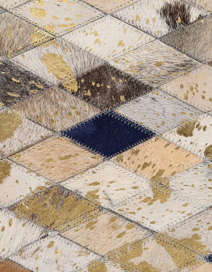 Detail image of  5' 1 x 8' 1 Cowhide - Patchwork Rug