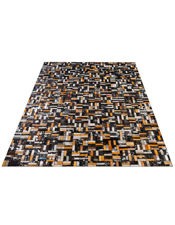 Detail image of  5' 1 x 8' 3 Cowhide - Patchwork Rug