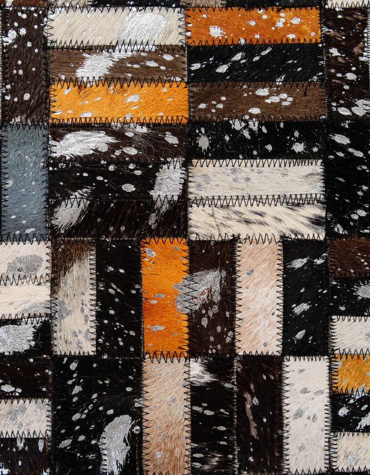 Detail image of  5' 1 x 8' 3 Cowhide - Patchwork Rug