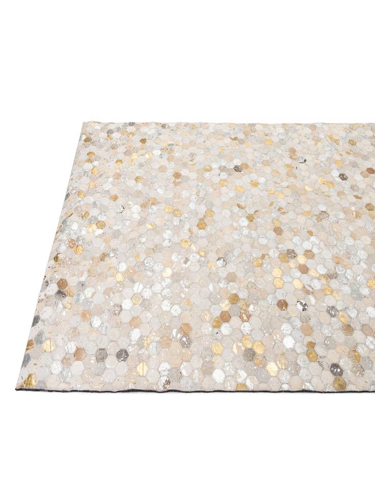 Detail image of  5' 2 x 7' 11 Cowhide - Patchwork Rug