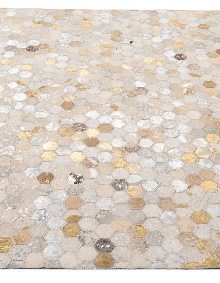 Detail image of  5' 2 x 7' 11 Cowhide - Patchwork Rug