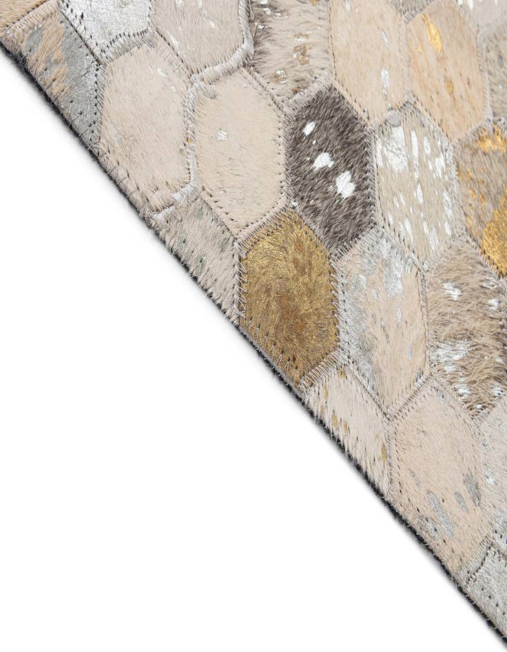 Detail image of  5' 2 x 7' 11 Cowhide - Patchwork Rug