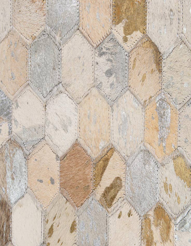 Detail image of  5' 2 x 7' 11 Cowhide - Patchwork Rug