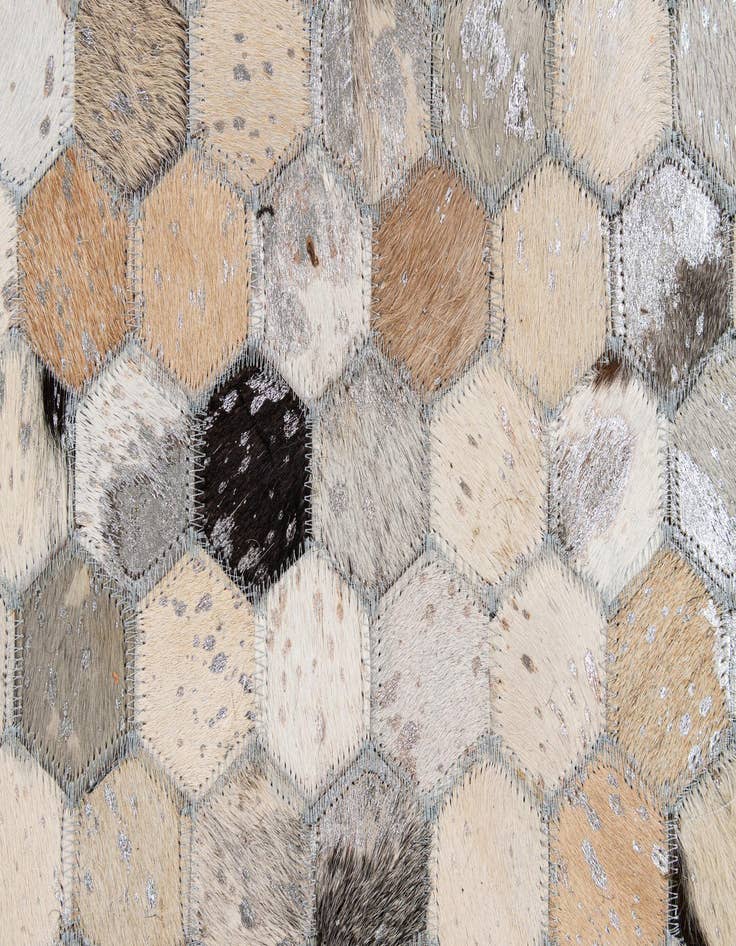 Detail image of  5' 1 x 8' 1 Cowhide - Patchwork Rug