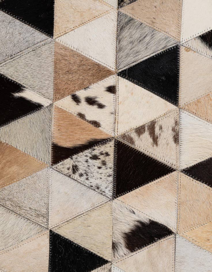 Detail image of  5' x 8' Cowhide - Patchwork Rug