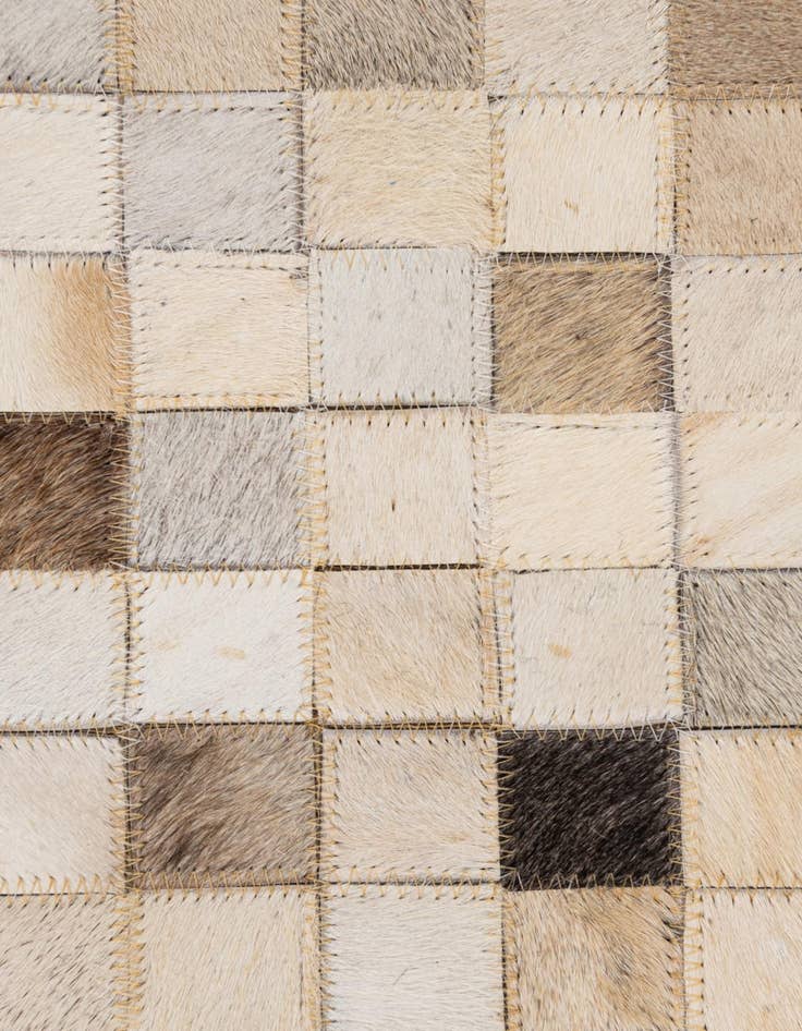 Detail image of  5' 2 x 7' 11 Cowhide - Patchwork Rug