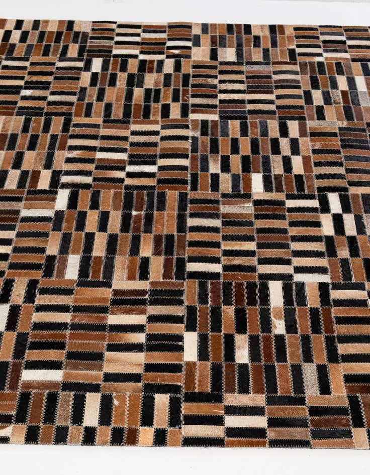 Detail image of  5' 1 x 7' 10 Cowhide - Patchwork Rug