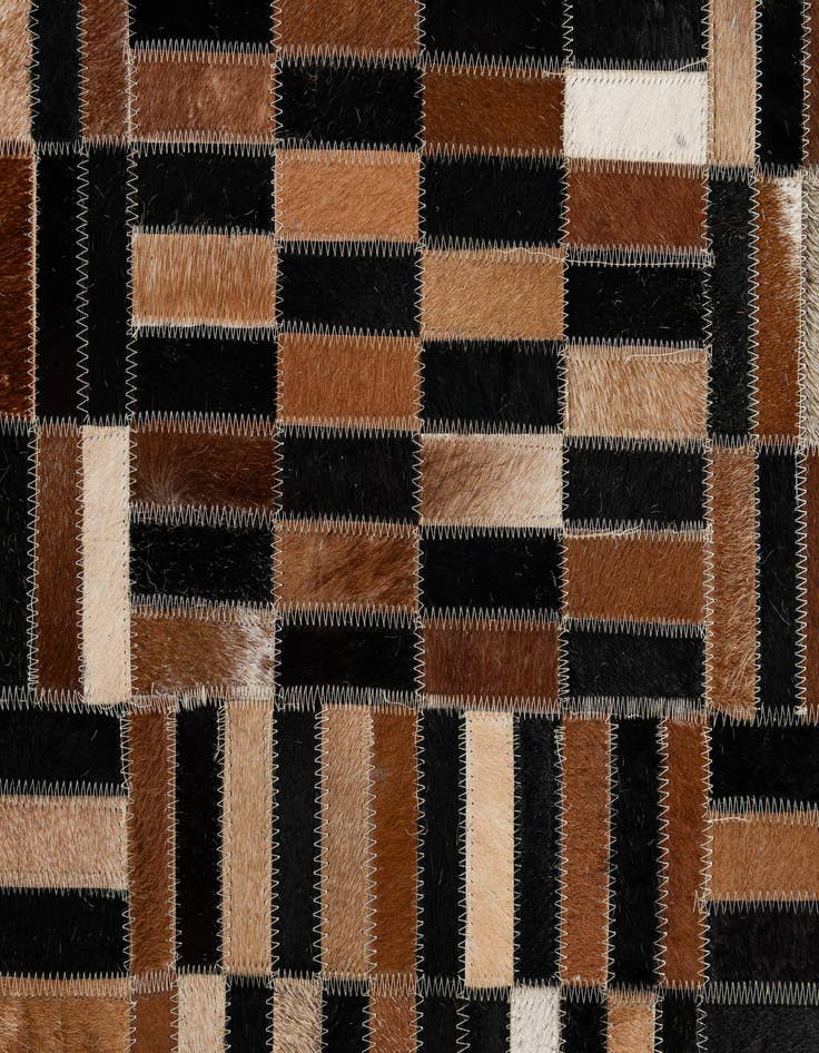 Detail image of  5' 1 x 7' 10 Cowhide - Patchwork Rug