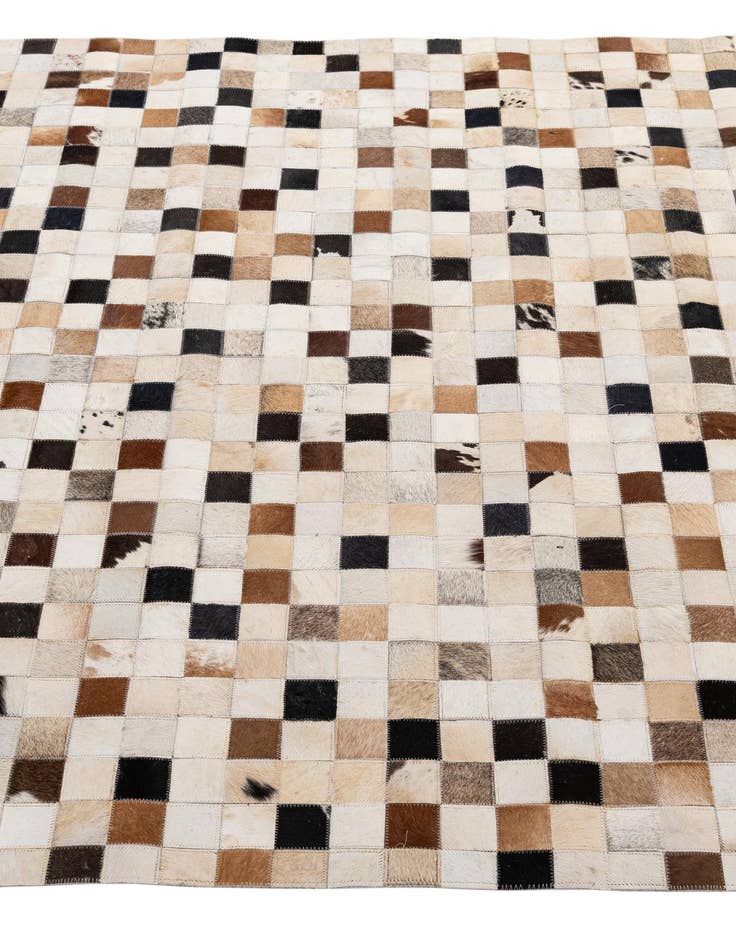 Detail image of  5' 1 x 7' 11 Cowhide - Patchwork Rug