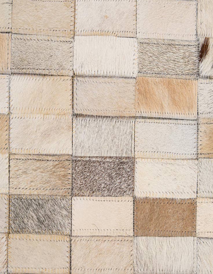 Detail image of  5' 2 x 7' 11 Cowhide - Patchwork Rug